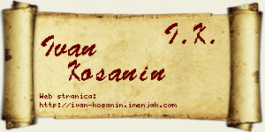 Ivan Košanin vizit kartica